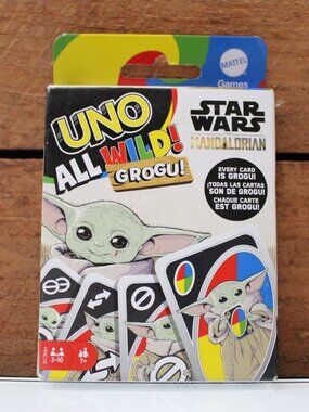 UNO All Wild Grogu Star Wars Mandalorian Card Game Mattel Kids Family Fun NEW